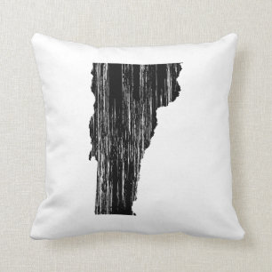 Distressed Vermont State Outline Cushion