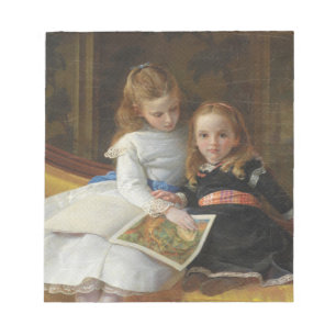 Distressed Victorian Two Young Girls Notepad
