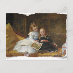 Distressed Victorian Two Young Girls Postcard
