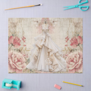 Distressed Victorian Vintage Dress Ephemera Tissue Paper