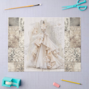 Distressed Victorian Vintage Dress Ephemera Tissue Paper