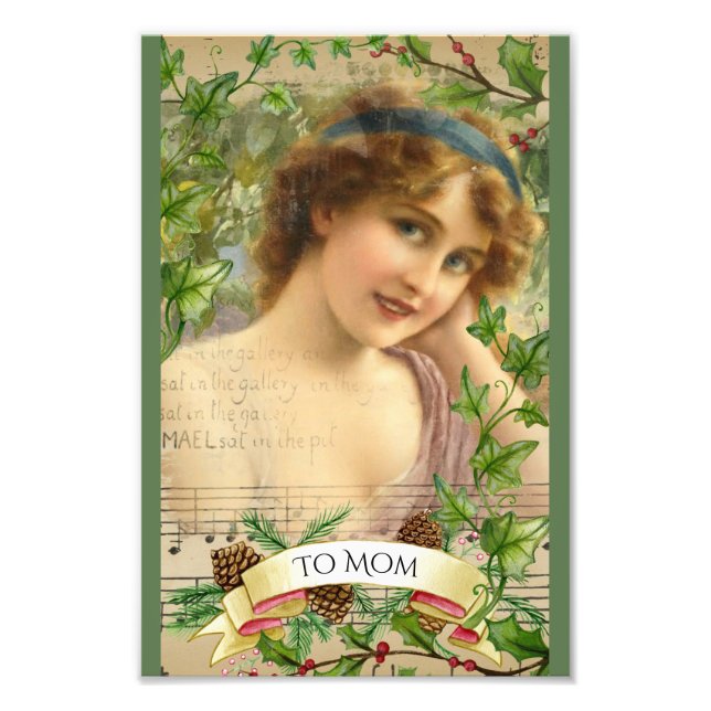 Distressed Victorian Woman in the Garden Photo Print (Front)