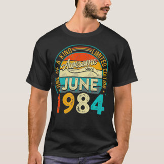 Distressed Vintage Awesome Since June 1984 37 Year T-Shirt