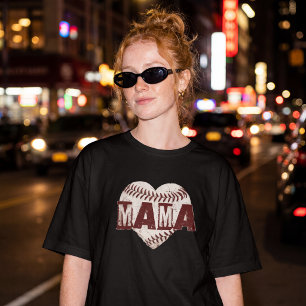 Distressed Vintage Baseball Mama Heart Tri-Blend Shirt