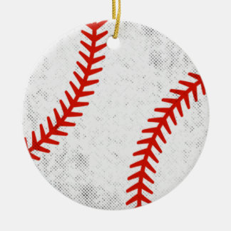 Distressed Vintage Baseball Retro Athletic Style Ceramic Tree Decoration