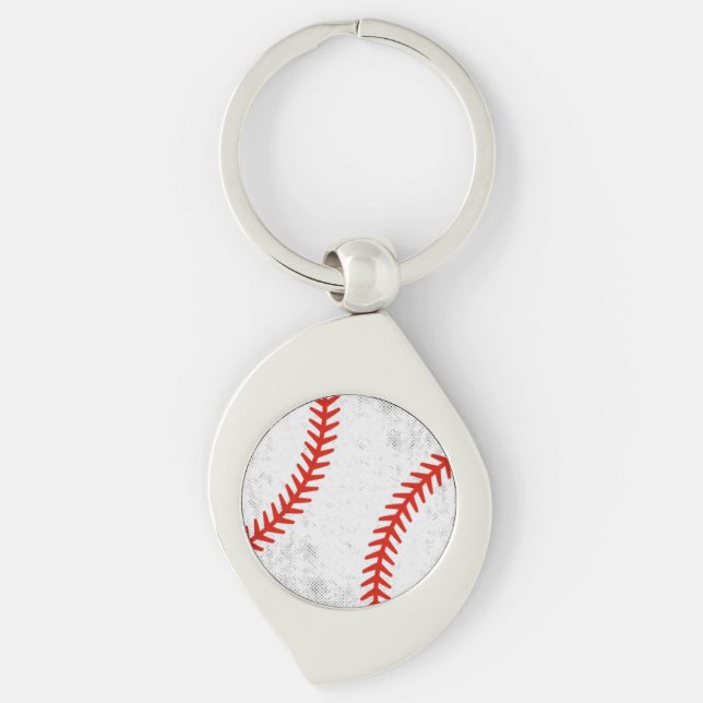 Distressed Vintage Baseball Retro Athletic Style Key Ring (Front)