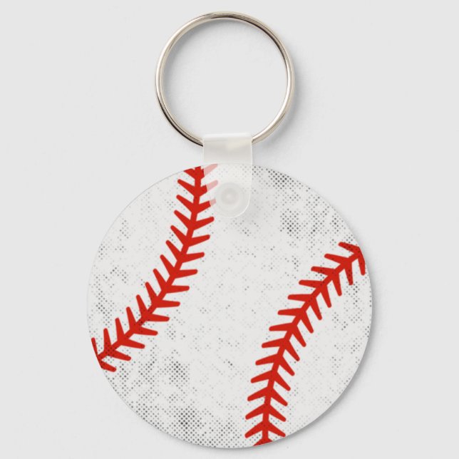 Distressed Vintage Baseball Retro Athletic Style Key Ring (Front)