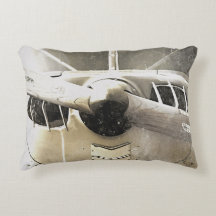 Distressed Vintage Biplane Beige Cotton