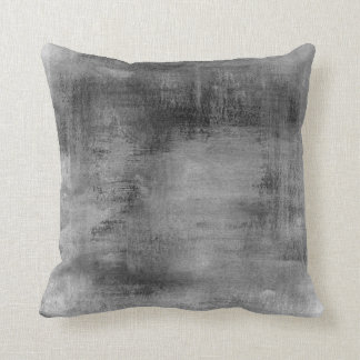 Distressed Vintage Black Grey Grungy Pastel Cushion