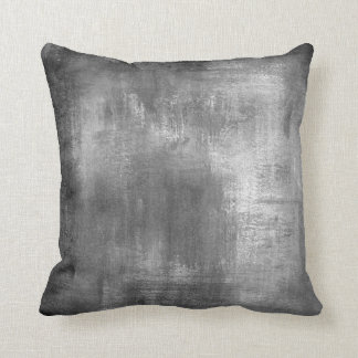 Distressed Vintage Black Grey Grungy Pastel Cushion