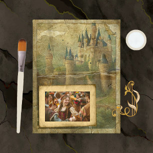 Distressed Vintage Castle Scrapbook Paper