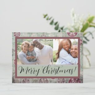 Distressed Vintage Christmas Faded Ornament Photo Card