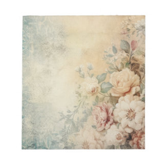 Distressed Vintage Floral Notepad