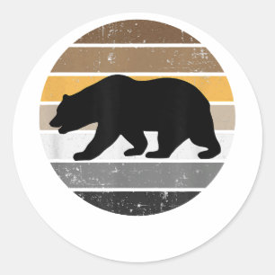 Distressed Vintage Gay Bear Classic Round Sticker