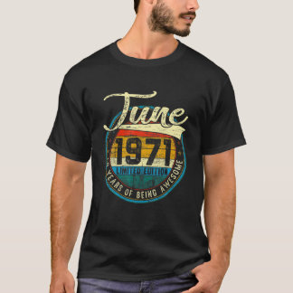 Distressed Vintage June 1971 50Th Birthday Gift 50 T-Shirt