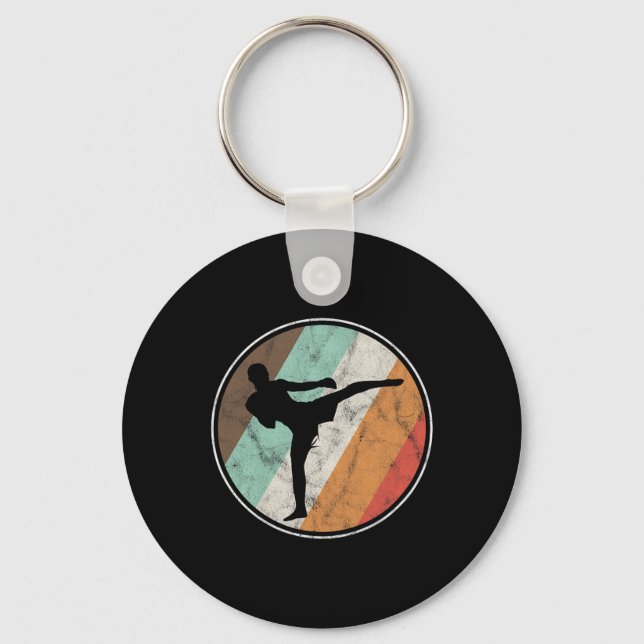 Distressed Vintage Kickboxing Muay Thai  Key Ring (Front)