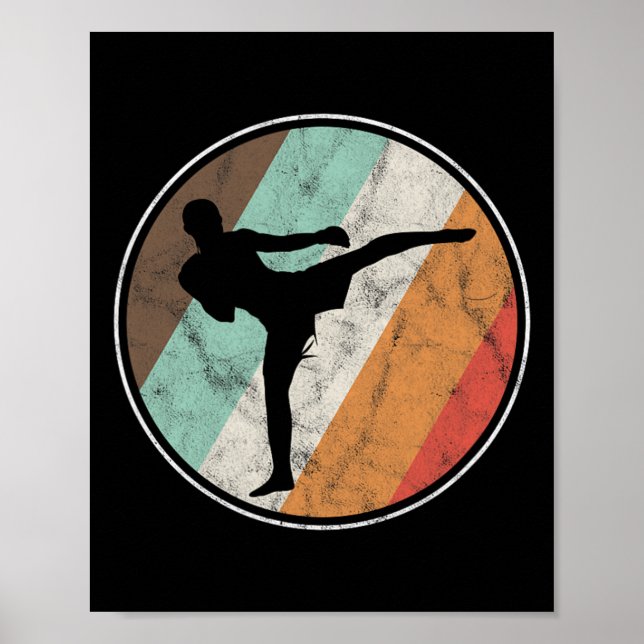 Distressed Vintage Kickboxing Muay Thai  Poster (Front)