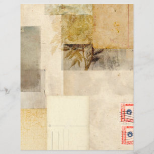 Distressed Vintage Leaf Journal Scrapbook Paper