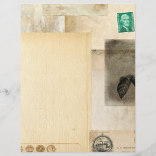 Distressed Vintage Postage Journal Scrapbook Paper