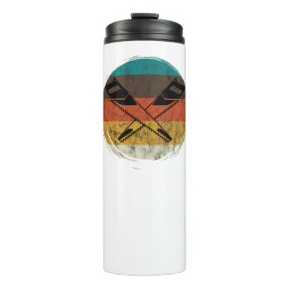 Distressed Vintage Retro Chainsaw Lumberjack Thermal Tumbler