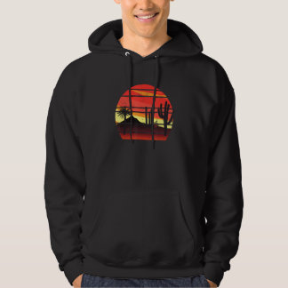 Distressed Vintage Retro Desert Scene with Cactus  Hoodie