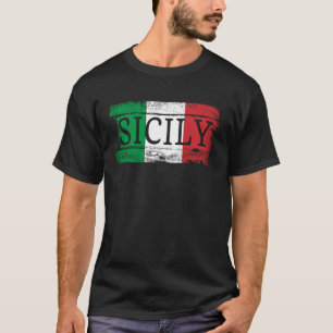 Distressed Vintage Retro Italy & Sicily Sicilian F T-Shirt