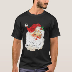 Distressed Vintage Santa Claus Face Old Fashioned  T-Shirt