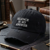 Distressed Vintage Silence Is My Answer Serif Typo