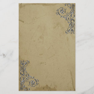 Distressed Vintage Silver Stationery