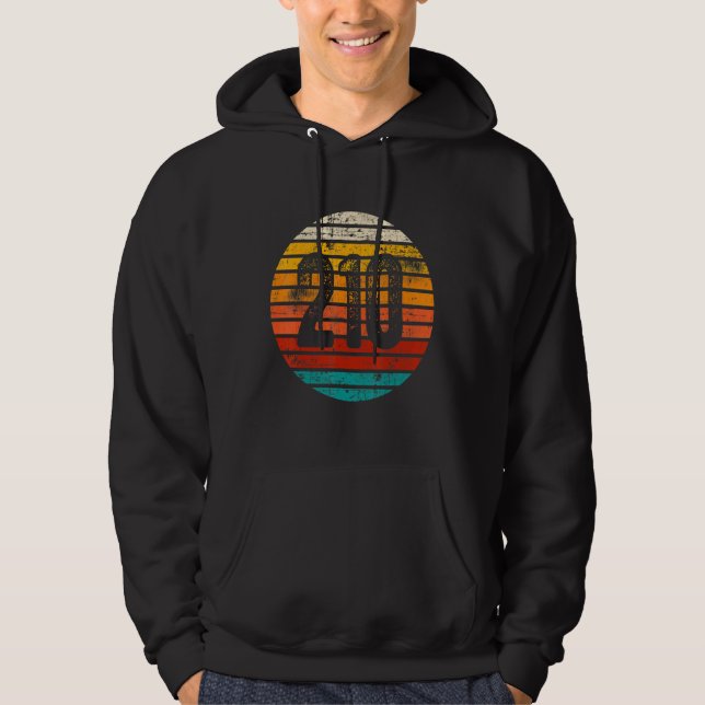 Distressed Vintage Sunset 210 Area Code Hoodie (Front)