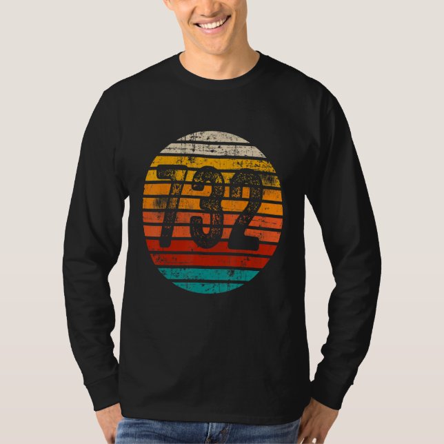 Distressed Vintage Sunset 732 Area Code T-Shirt (Front)
