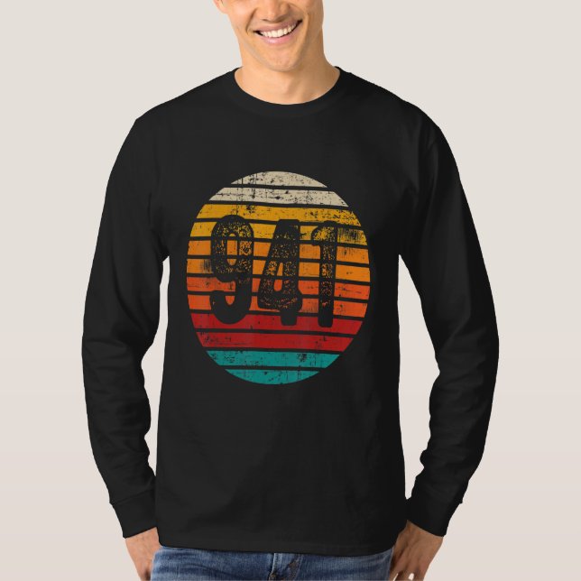 Distressed Vintage Sunset 941 Area Code T-Shirt (Front)