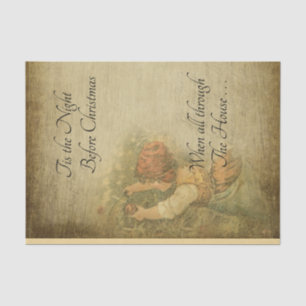 Distressed Vintage Tis the Night Before Christmas Tissue Paper