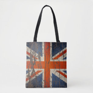 Distressed vintage union jack tote bag