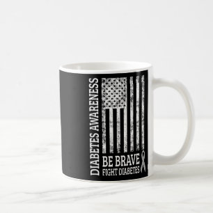 Distressed Vintage Usa Flag Diabetes Awareness Coffee Mug