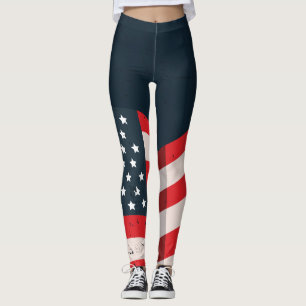 Distressed Vintage USA Flag Leggings