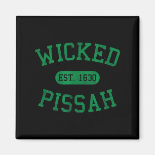 Distressed Vintage Wicked Ah Boston Ma Gag Bostoni Magnet