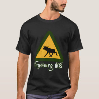Distressed Visit Fryeburg Maine Vacation Moose Cro T-Shirt