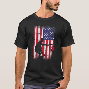 Distressed Wakeboarding Vintage American flag wake T-Shirt
