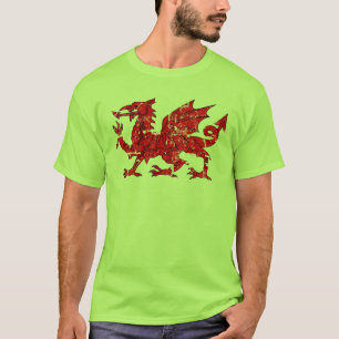 distressed wales flag dragon T-Shirt