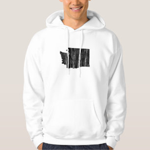 Distressed Washington State Outline Hoodie