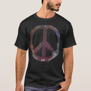 Distressed Watercolor Peace Sign , vintage, hippie T-Shirt