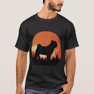 Distressed Wavy Lines Sky Pug Dog T-Shirt