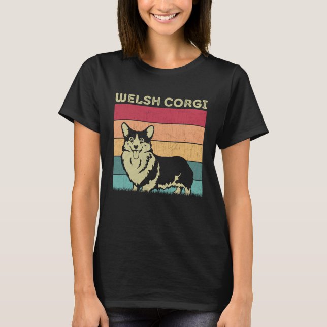Distressed Welsh Corgi Lovers Boys Girls Retro Wel T-Shirt (Front)