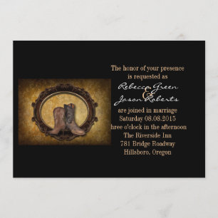 distressed western country cowboy wedding invitation