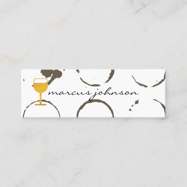 Distressed Wine Glass Stains and Wine Glass Mini Business Card (Front)