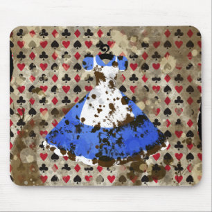 Distressed Wonderland Alice Pattern Mouse Mat