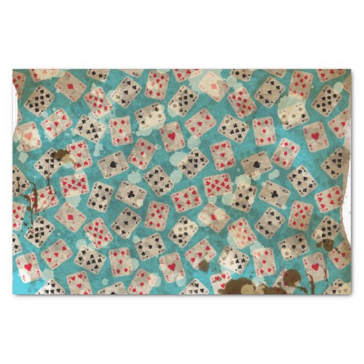 Image of Distressed Wonderland Alice Pattern Tissue Paper