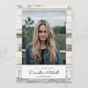 Distressed Wood Grad Photo Announcement