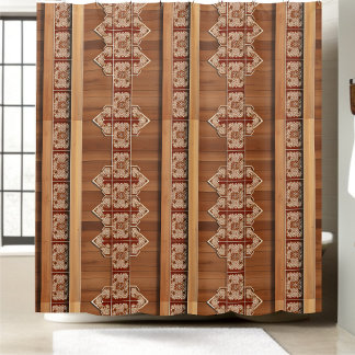 Distressed Wood Shower Curtains Style 2